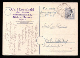 All. Bes. Postkarte P 962  Nidda - WÖLFERSHEIM über FRIEDBERG (HESS) - Berlin Zehlendorf - 25.12.47 - Amerikaanse, Britse-en Russische Zone