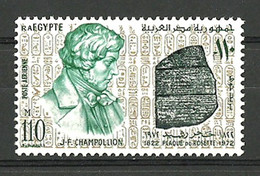 Egypt - 1972 - Champollion, Rosetta Stone Hieroglyphics, Sesquicentennial Of The Deciphering Of Egyptian Hierog. - MNH** - Egiptología