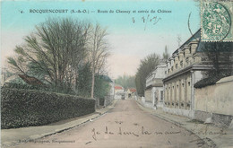 / CPA FRANCE 78 "Rocquencourt, Route Du Chesnay Et Entrée Du Château" - Rocquencourt