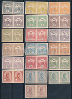 (*) 1900 Turul Sor A 2 Később Kiadott 6f Nélkül, 19 Pár Karton Papíron. / 19 Values Of The 1900 Turul Set, Imperforate P - Other & Unclassified