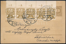1896 2kr Díjjegyes Millenniumi Képes Levelezőlap Csehszlovákiában Felhasználva 5 X 10 Heller Bérmentesítéssel "BRATISLAV - Autres & Non Classés