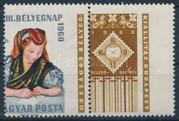 ** 1960 Bélyegnap Szelvényes Bélyeg Látványos Elfogazva - Other & Unclassified