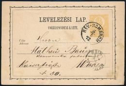 1872 Díjjegyes Levelezőlap / PS-card "RÉV-KOMÁROM" - "WIEN" - Other & Unclassified