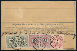 1888 Táviratlap Darab 5 Bélyeges, Magas Bérmentesítéssel (75kr), "JÓZSEFGŐZFŰRÉSZ" - Other & Unclassified