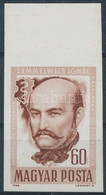 ** 1965 Évfordulók-események (III.) 60 F Semmelweis Ignác, ívszéli Vágott Bélyeg - Autres & Non Classés