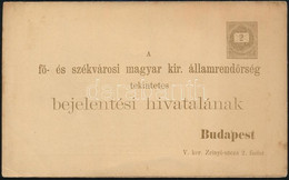 1897 Használatlan 2kr Díjjegyes Rendőrségi Bejelentőlap - Andere & Zonder Classificatie