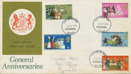 GB 1970, General Anniversaries On Very Fine FDC With FDI PLYMOUTH, DEVON - 1952-1971 Pre-Decimal Issues