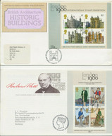 1978, Historic Buildings M/S On Superb FDC To USA And 1979, Rowland Hill M/S On Superb FDC To Germany FDI EDINBURGH - 1971-1980 Dezimalausgaben