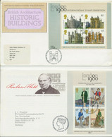 1978, Historic Buildings M/S On Superb FDC To USA And 1979, Rowland Hill M/S On Superb FDC To Germany FDI EDINBURGH - 1971-1980 Decimal Issues