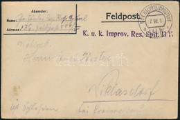 1917 Tábori Posta Levél "K.u.k. Improv. Res. Spit. 13" + "HP 444/IV A" - Altri & Non Classificati