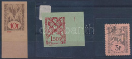 **, O Nagyvárad II 1945 Vágott ívszéli 10f + 1,50P, Fogazott 3P, Bodor Vizsgálójellel (1,50P Rozsdapöttyök / Stain Spots - Otros & Sin Clasificación