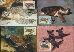 1983 WWF: Teknősök Sor 4 Db CM-en, WWF: Turtles Set On 4 CM Mi 541 - 544 A - Autres & Non Classés