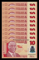 Nigeria Lot Bundle 10 Banknotes 10 Naira 2015 Pick 39f Polymer SC UNC - Nigeria