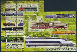 ** 2005 Vasút Kisív + Blokk, Railway Minisheet + Block Mi 3276-3281 + 545 - Autres & Non Classés