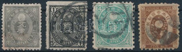 O 1879 4 Db Forgalmi Mi 40 B, 41, 43-44 (foghibák / Perforations Errors) - Otros & Sin Clasificación