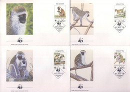 ** 1986 WWF Majmok Sor Mi 184-187 4 FDC-n - Andere & Zonder Classificatie