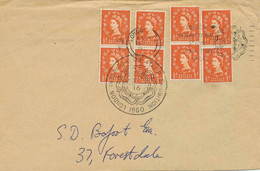 GB SPECIAL EVENT POSTMARKS LONDON INTERNATIONAL STAMP EXHIBITION 1960 With QEII 1/2 D (8x) All With Napthadag, Front Cvr - Storia Postale