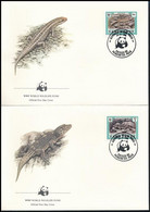 1986 WWF: Gyík Sor Mi 500-503 4 FDC-n - Autres & Non Classés