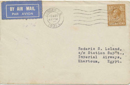 GB 1931 VF First Flight W. Imperial Airways LONDON - KHARTOUM, Sudan NEW POSTAGE RATE FDC - ....-1951 Vor Elizabeth II.