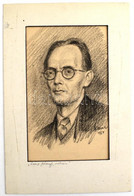 Kozma Jelzéssel: Loósz József (1908-1985), Szobrász- és éremművész Portréja. Ceruza, Papír, Paszpartuban. 20,5x12,5 Cm - Other & Unclassified