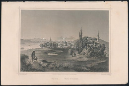 Cca 1850 Ludwig Rohbock (1820-1883): Vác Látképe, Acélmetszet, Jelzett A Metszeten / Steel Engraving, 14×18,5 Cm - Prenten & Gravure