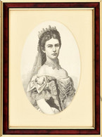 Jelzés Nélkül: Erzsébet Királyné. Rézmetszet, Papír, Paszpartuban, üvegezett Keretben, 16×23,5 Cm - Prenten & Gravure