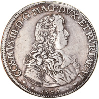 Monnaie, États Italiens, Cosimo III De'Medici, Piastre, 1677, Firenze, Rare - Lehnsgeld