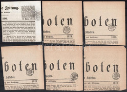 6 Osztrák újságszignetta Kivágás 1844-1878 - Sin Clasificación