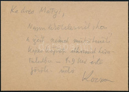 Kozma Lajos (1884-1948) építész, Iparművész, Grafikus Autográf Sorai Kártyán, Melyben Egy Művészeti Képes Könyvet Kér Ma - Non Classés