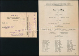 1946 Nemzeti Liberális Ügyvédek Pártjának Választási Prospektusa, Szavazólapja és Szavazójegye - Non Classés