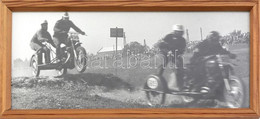 Domonkos Tibor: Motorverseny. Vintage Művészi Fotó A Művész Hagyatékából. Üvegezett Keretben. 10x22 Cm - Andere & Zonder Classificatie