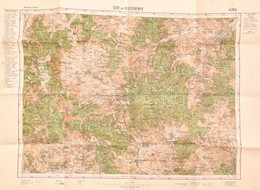 Cca 1900 Ózd és Kisterenye Környéke Katonai Térkép, Hajtva 60x48 Cm - Andere & Zonder Classificatie