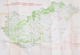 1983 Magyarország Nemzeti Parkjai, Tájvédelmi Körzetei és Természetvédelmi Területei. 1:500000, 105x76 Cm - Andere & Zonder Classificatie