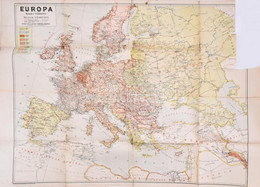 Cca 1915 Európa Hadi Térképe, 1:5000000, Stoits György Kiadása, Szakadásokkal, Jobb Felső Sarka Hiányzik, 75,5x112 Cm - Andere & Zonder Classificatie