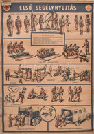 Cca 1950 Elsősegélynyújtás VI. Tábla, Betegszállítás, Propaganda Plakát, Bp., Belügyminisztérium VI. Főosztálya, Szikra- - Autres & Non Classés
