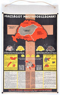 1920 Végh Gusztáv (1889-1973): Igazságot Magyarországnak, Színes Litografált, Irredenta Térképes Plakát, Bp., Légrády-ny - Other & Unclassified