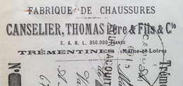 F 49 TREMENTINES TRAITE FISCAUX - CHAUSSURES CANSELIER THOMAS - 1932 - Bills Of Exchange