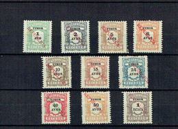 Portugal TIMOR MH 1913 Complete Set Porteados REPUBLICA #21-30 Mf #J21-30 Scott D1, Postage Due Stamps - Timor