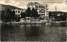 T2/T3 1918 Abbazia, Opatija; Kinder Sanatorium (Dr. Szöge) / Dr. Szöge Féle Gyermekszanatórium. Verlag V. G. Abucalil No - Unclassified