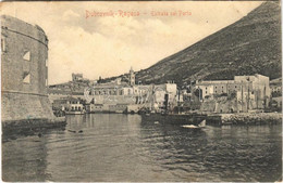 T2/T3 1916 Dubrovnik, Ragusa; Entrata Nel Porto / Port, Steamship + "K.u.K. Kriegsmarine-Torpedo-Depot-Schiff" "K.u.K. M - Zonder Classificatie