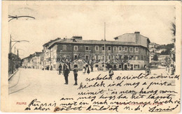 T2/T3 1903 Fiume, Rijeka; Via Di Volosca E Castua / Street View, Tram, Bicycle (EK) - Unclassified