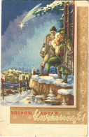 ** T2/T3 Boldog Magyar Karácsonyt! / Hungarian Irredenta Christmas Art Postcard S: Bozó (EK) - Zonder Classificatie