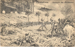 T2/T3 1915 Feldskizze. Schlacht Bei Mühlhausen / WWI German Military Art Postcard (EK) - Zonder Classificatie