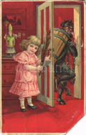 T4 1910 Krampus With Little Girl And Saint Nicholas Doll. M.S.i.B. 13732. Litho (EM) - Non Classificati