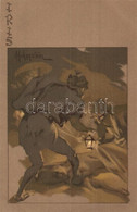 ** T1 Iris / Japanese Geisha, Opera. German Art Nouveau Postcard. Officine G. Ricordi & C. 022. Litho S: Adolfo Hohenste - Non Classificati
