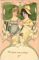 T2 Lady Art Postcard. No. 744. Art Nouveau, Floral, Litho - Non Classificati