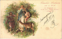 T2/T3 1899 Genovefa Aus Der Serie "Deutsche Märchen" Künstler-Postkarte Von A. Zick. Kunstverlag Max Sommer Nr. 1516. Li - Non Classificati
