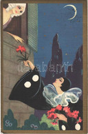 T2/T3 Clown Serenade, Romantic Couple. Italian Art Postcard. Ballerini & Fratini 212. (EK) - Non Classificati