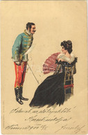 * T2/T3 1900 Hungarian Romantic Art Postcard, Dance Ball, Lady With Hungarian Hussar Officer. Edgar Schmidt 6042. Litho - Non Classificati