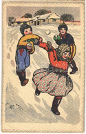 T2/T3 1918 Children Art Postcard, Snowball Fight S: A. Kloubek Schrutz (EK) - Non Classificati